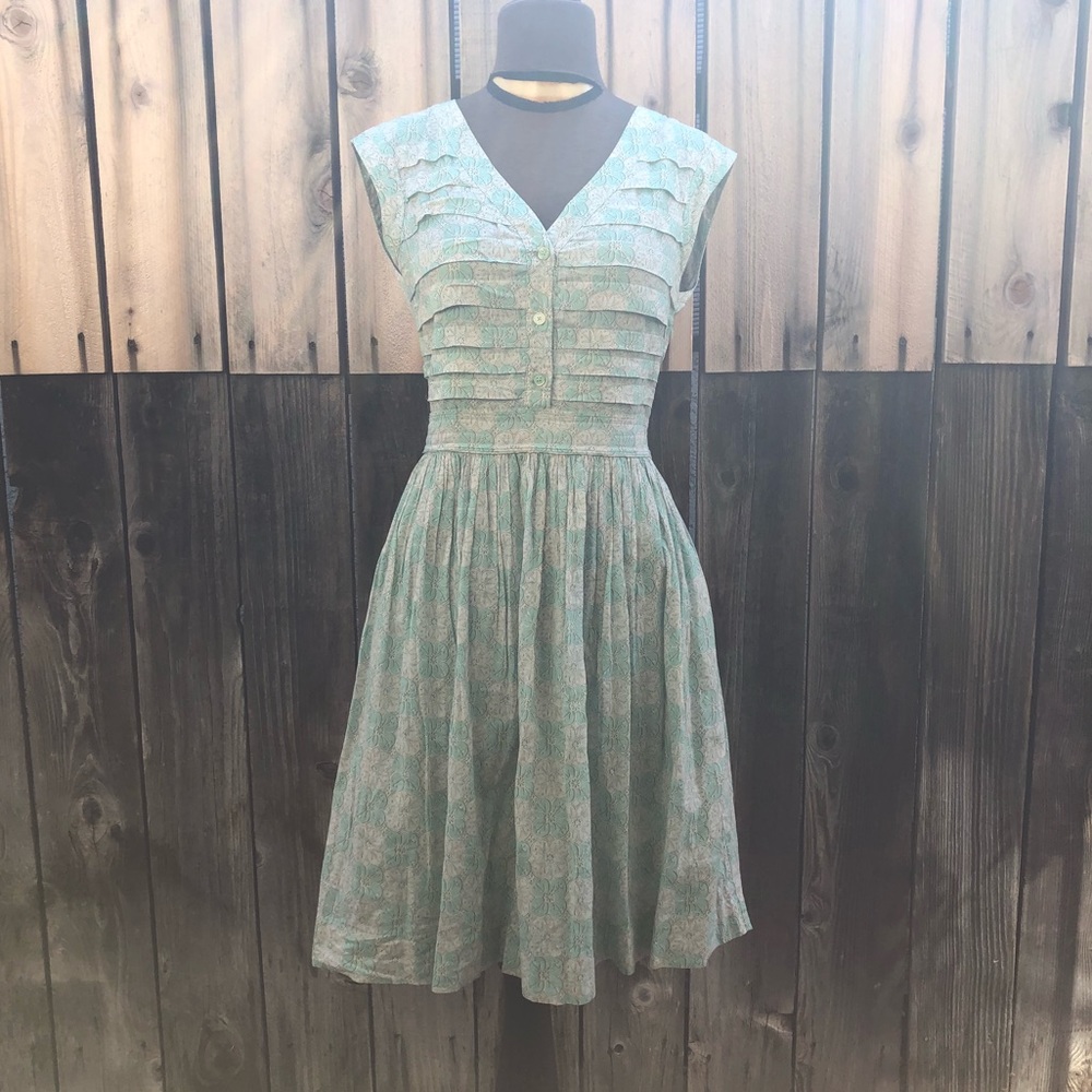 TORY BURCH FLORAL GREEN DRESS